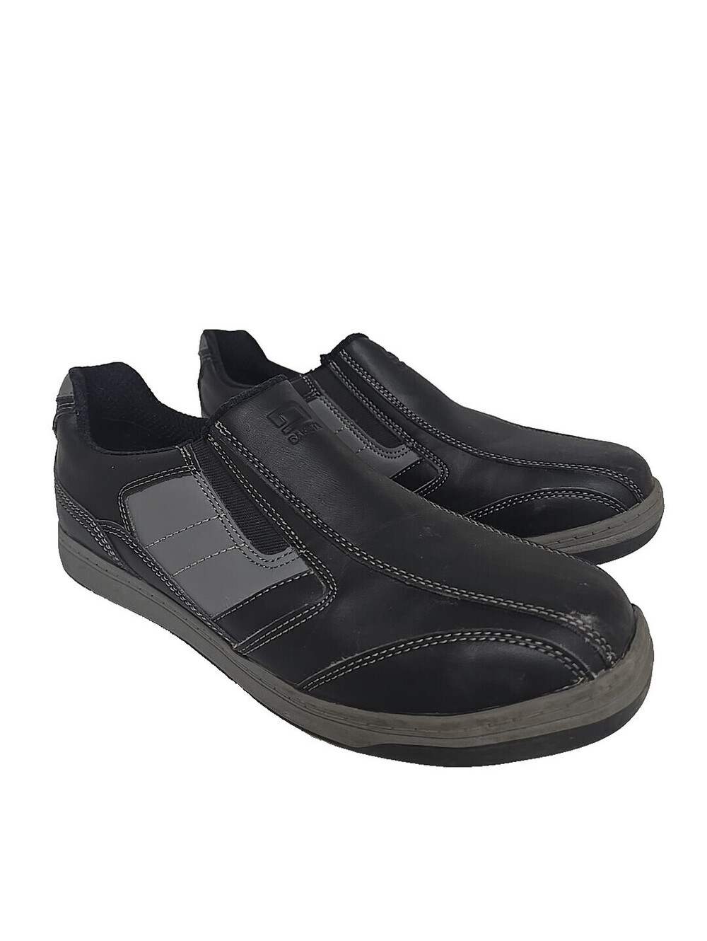 DAKOTA Men's 3811 Steel Toe Steel Plate Slip-On Shoes Black/Gray 10M